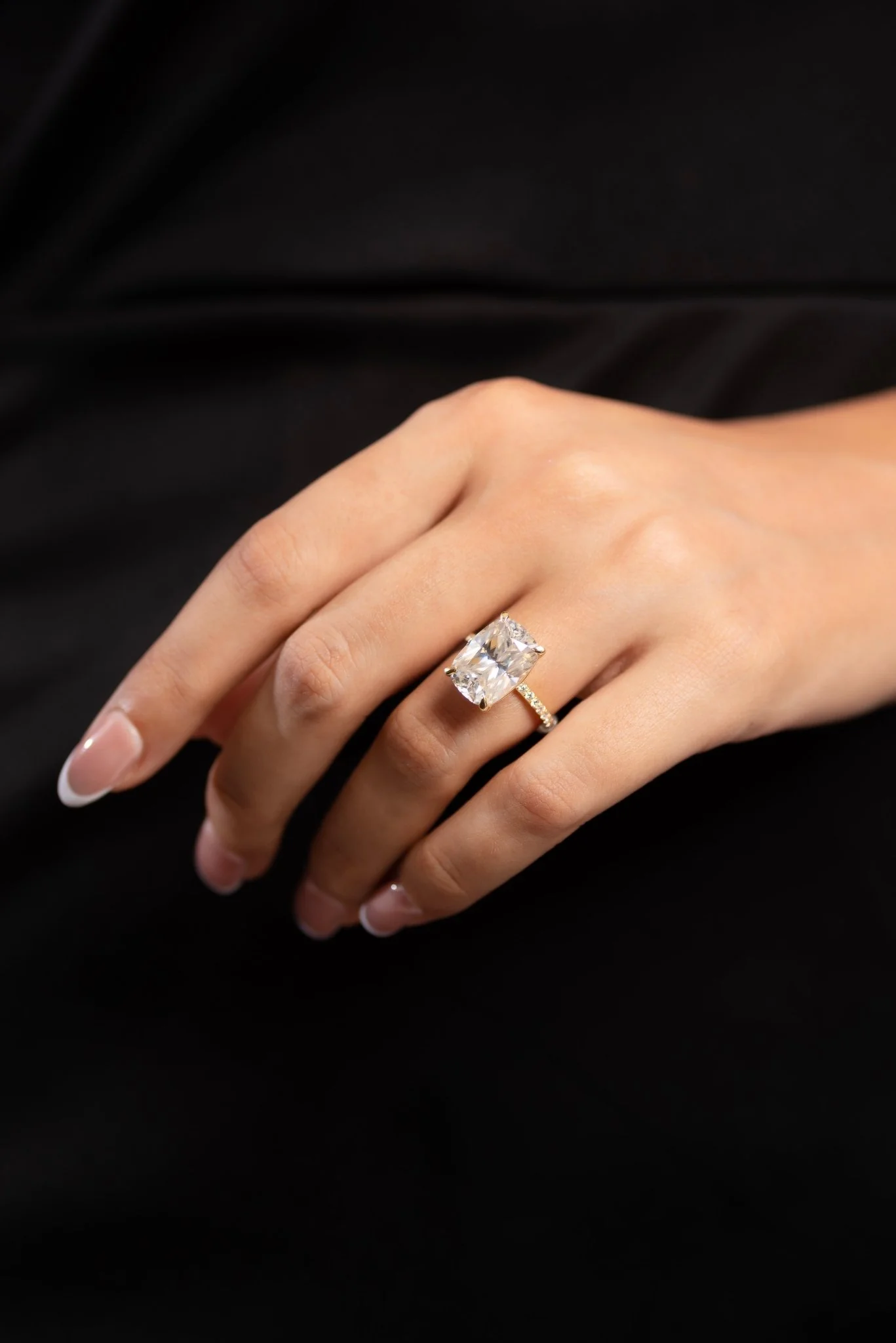 5 Carat Elongated Cushion Cut Diamond Wedding Ring - Image 4