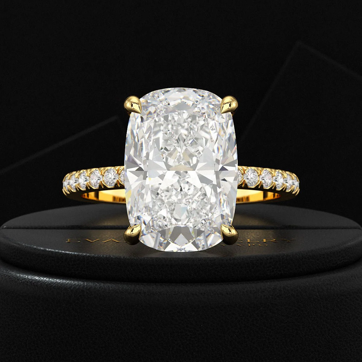 5 Carat Elongated Cushion Cut Diamond Wedding Ring - Image 8