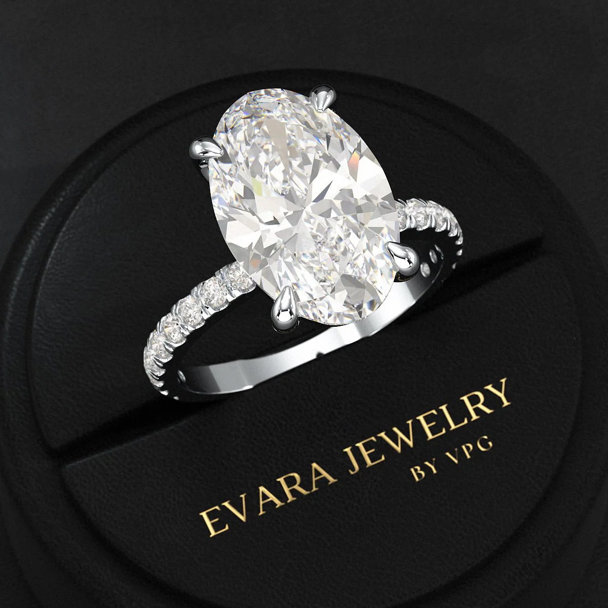 5 Carat Oval Cut Diamond Wedding Ring - Image 14