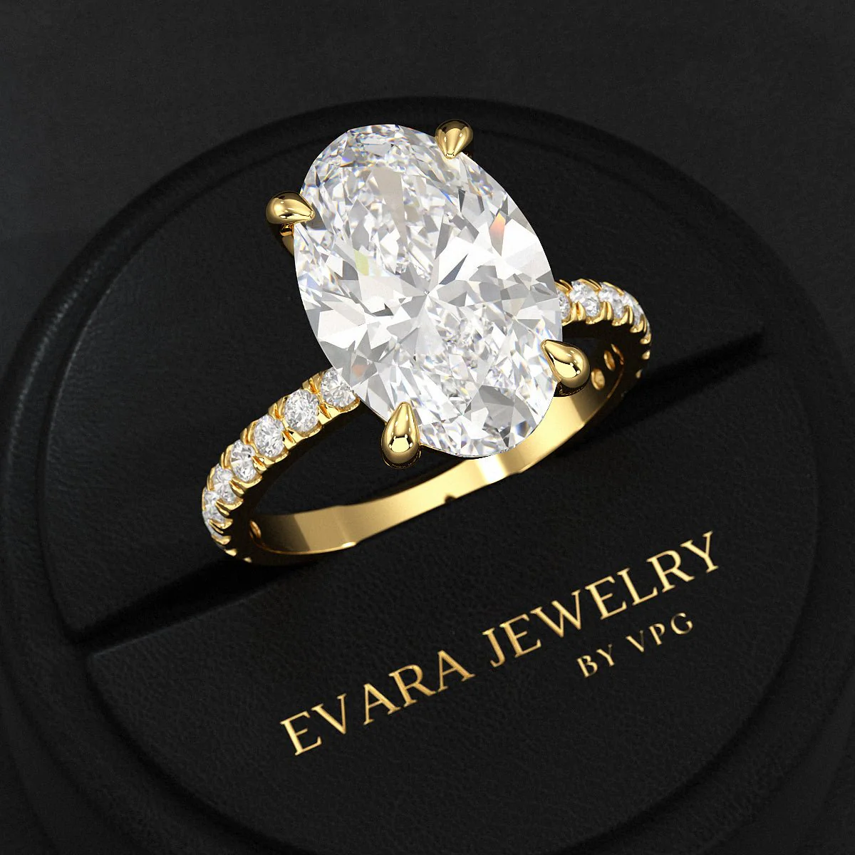 5 Carat Oval Cut Diamond Wedding Ring - Image 7