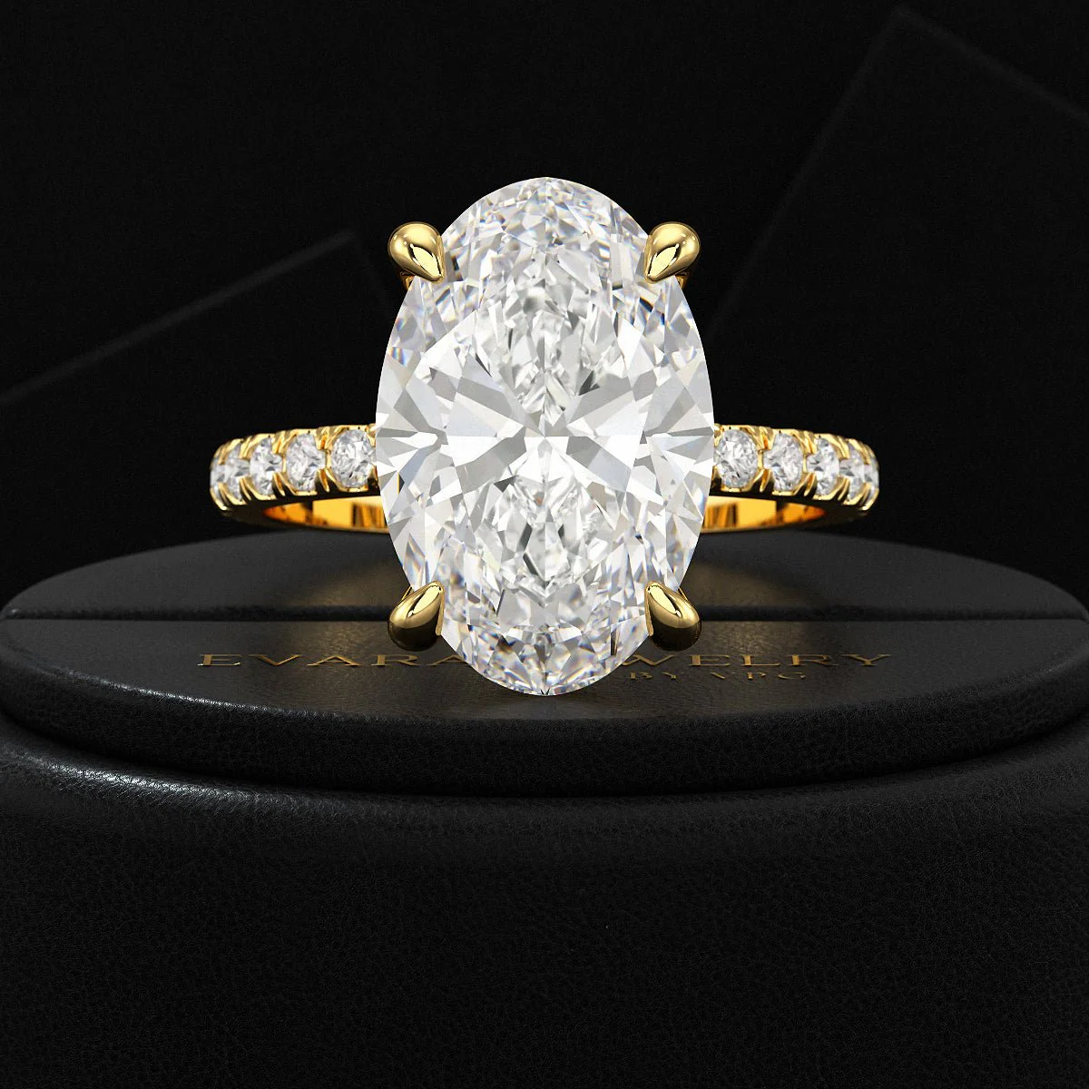 5 Carat Oval Cut Diamond Wedding Ring - Image 8
