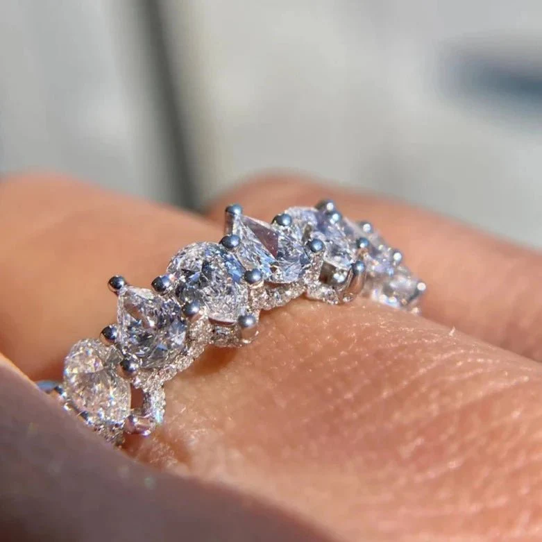 5 Carat Pear Cut Diamond Eternity Band - Image 2