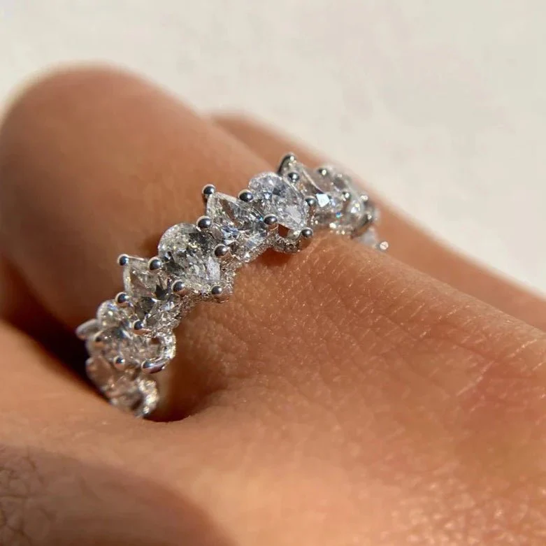 5 Carat Pear Cut Diamond Eternity Band - Image 4