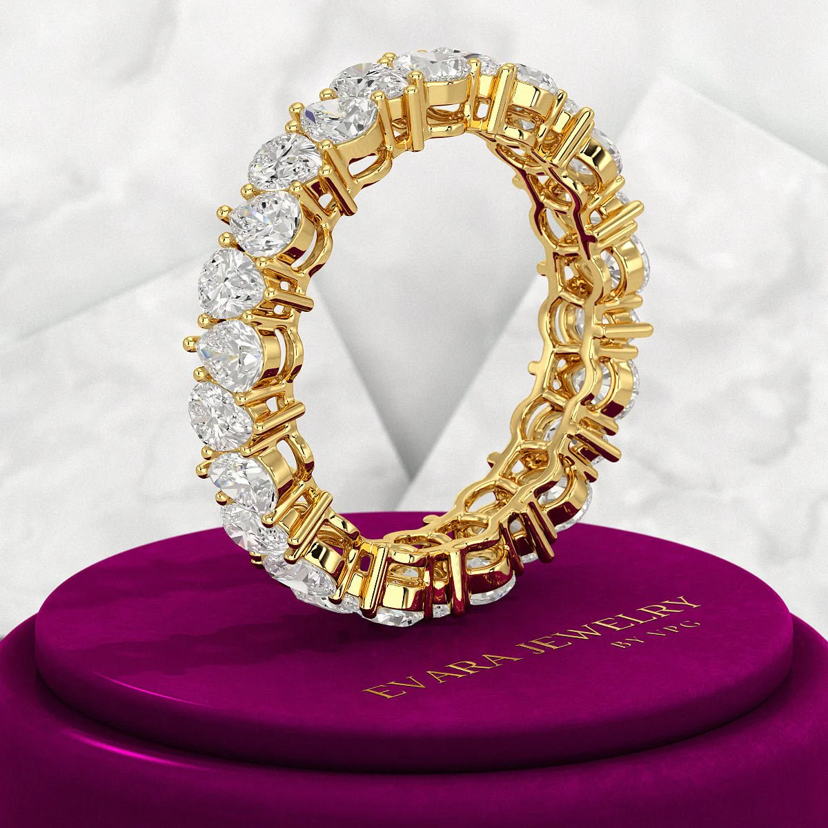 5 Carat Pear Cut Diamond Eternity Band - Image 6
