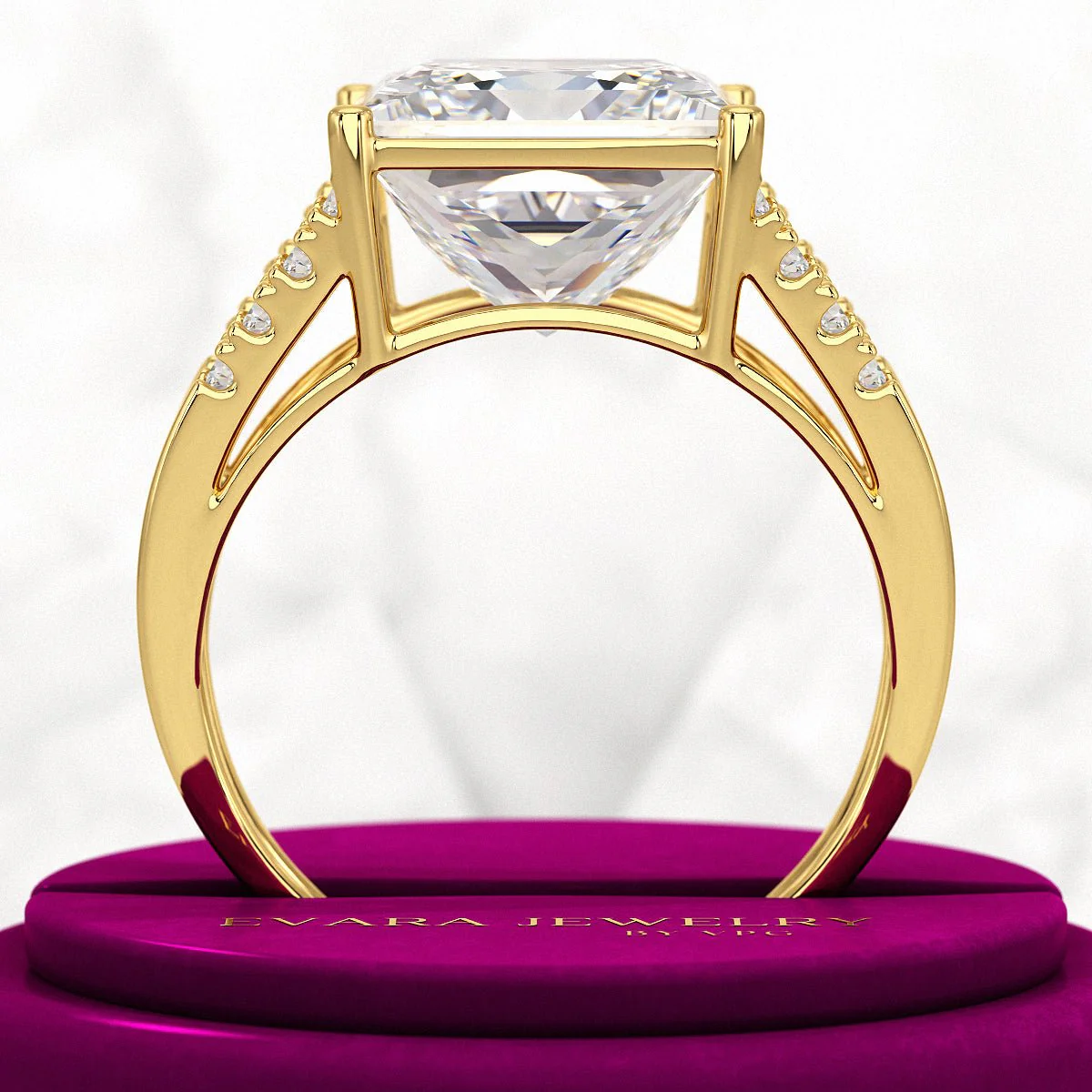 5 Carat Princess Cut Lab Grown Diamond Wedding Ring - Image 5
