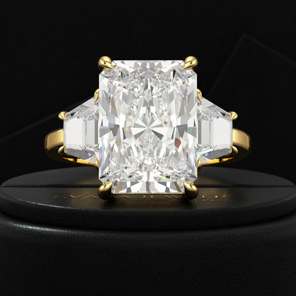 5 Carat Radiant Cut Diamond Engagement Ring - Image 3