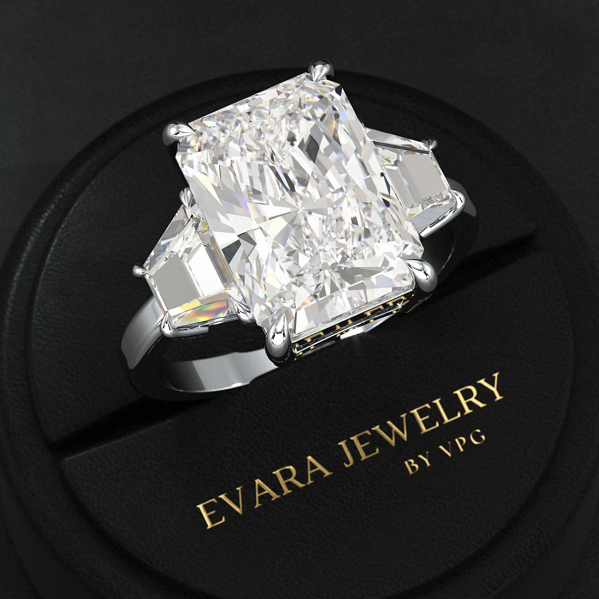 5 Carat Radiant Cut Diamond Engagement Ring - Image 8