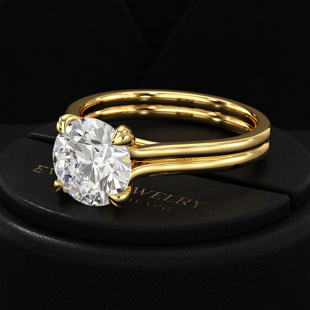 5 Carat Round Cut Lab Grown Diamond Twin Band Engagement Ring - Image 12