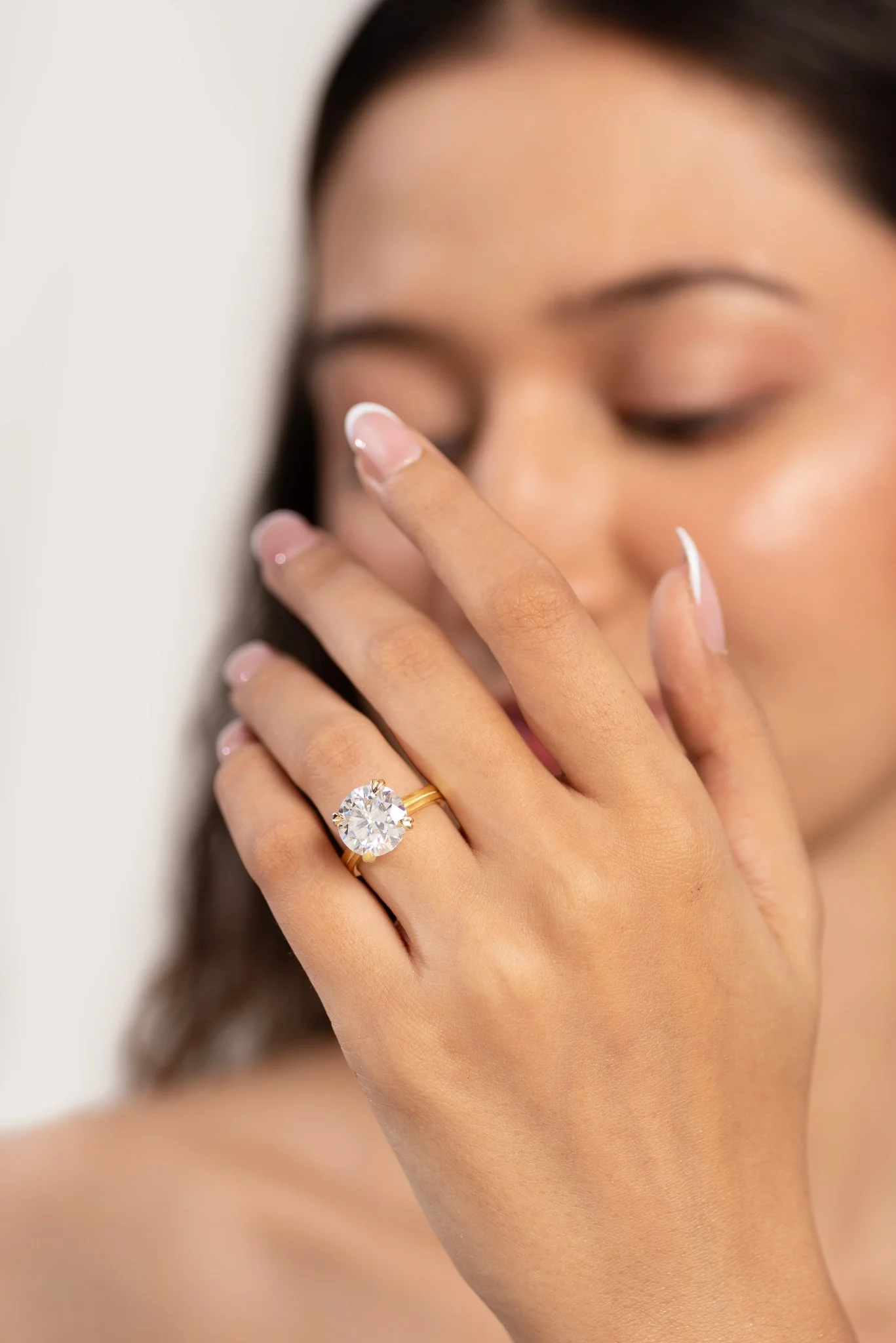 5 Carat Round Cut Lab Grown Diamond Twin Band Engagement Ring - Image 7