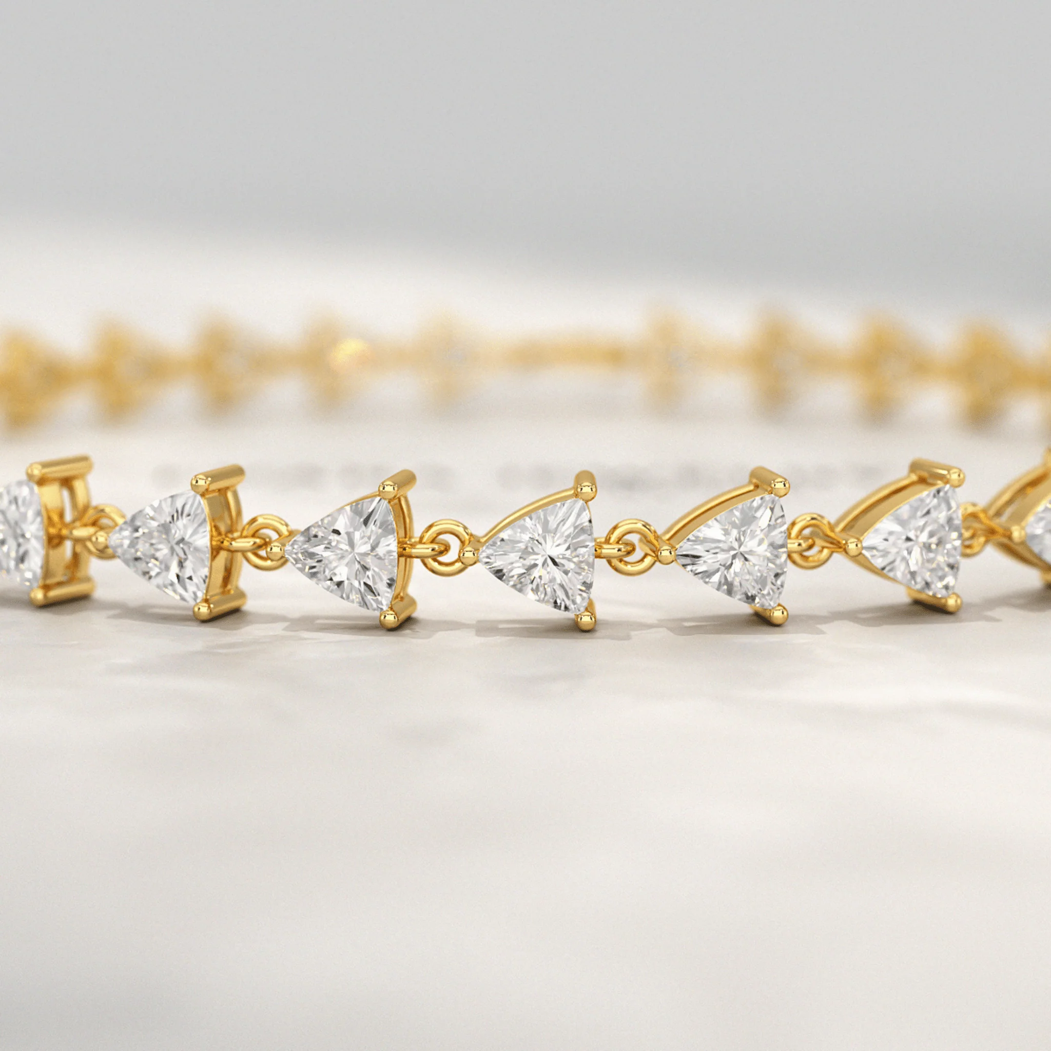 6.40 Carats Trilliant Cut Lab Grown Diamond Bracelet - Image 2