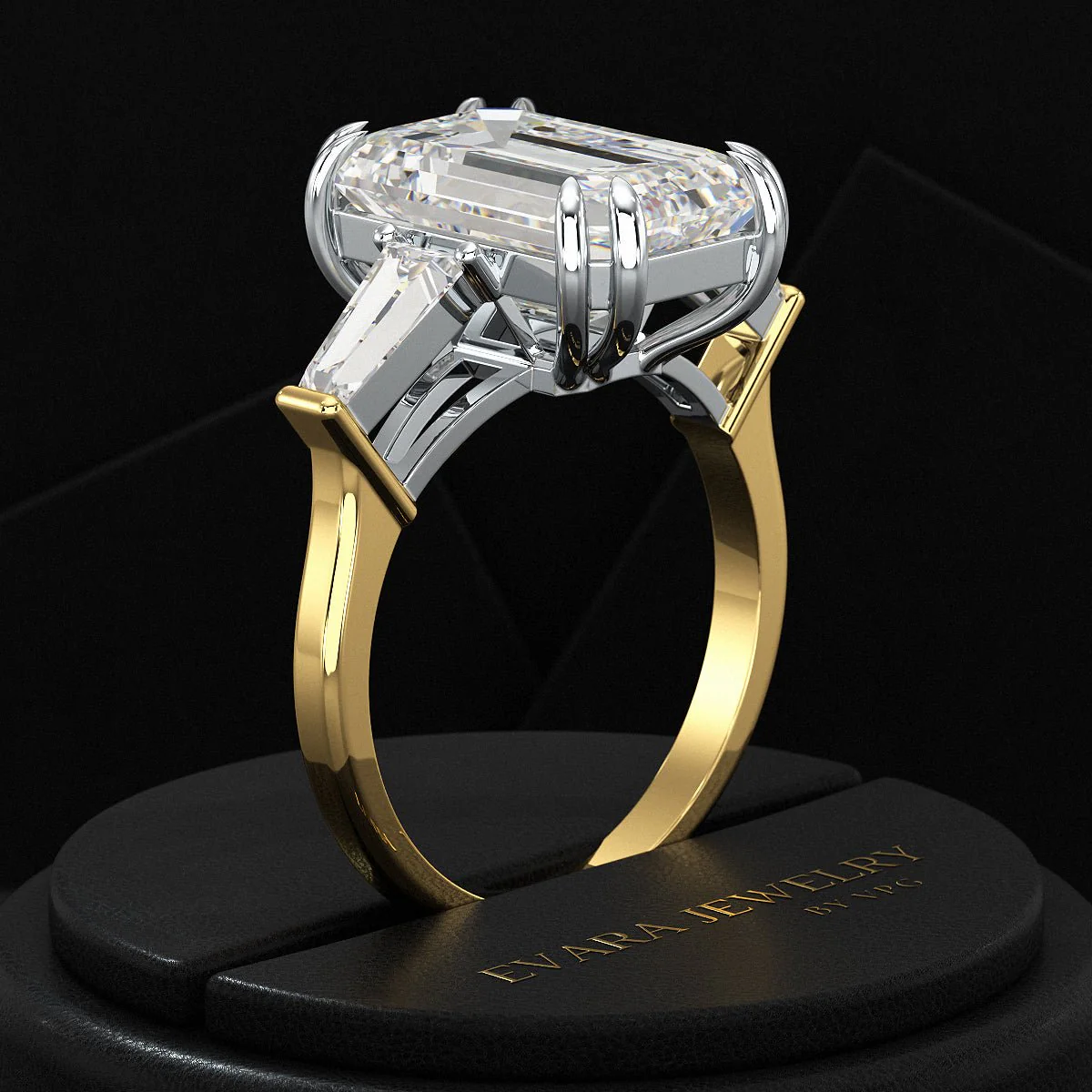 6 Carat Emerald Cut Diamond Engagement Ring - Image 5