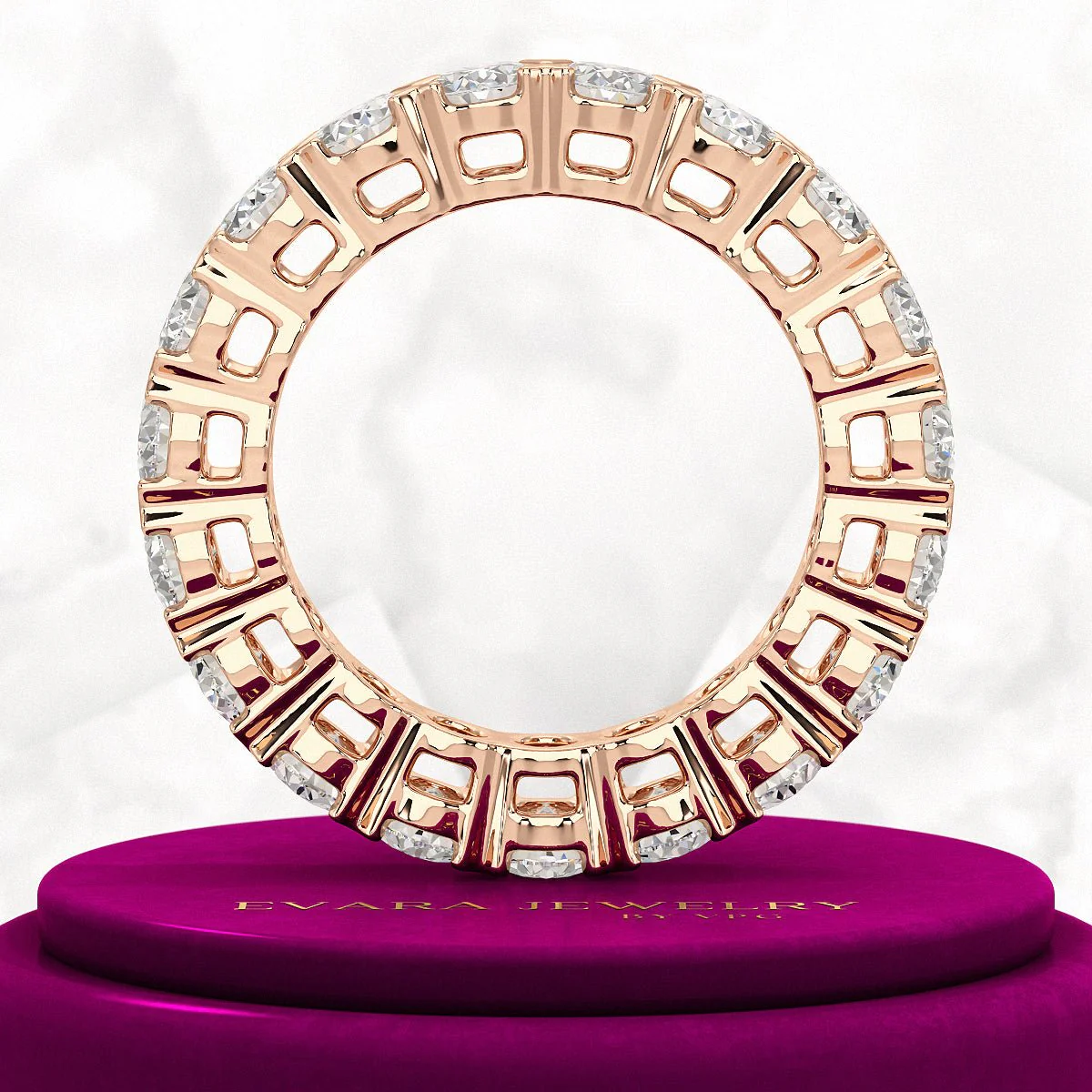 6 Carat Oval Cut Lab Grown Diamond Wedding Eternity Band - Image 12