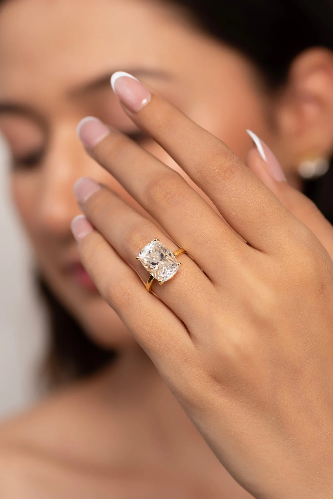 7 Carat Elongated Cushion Cut Diamond Engagement Ring - Image 5