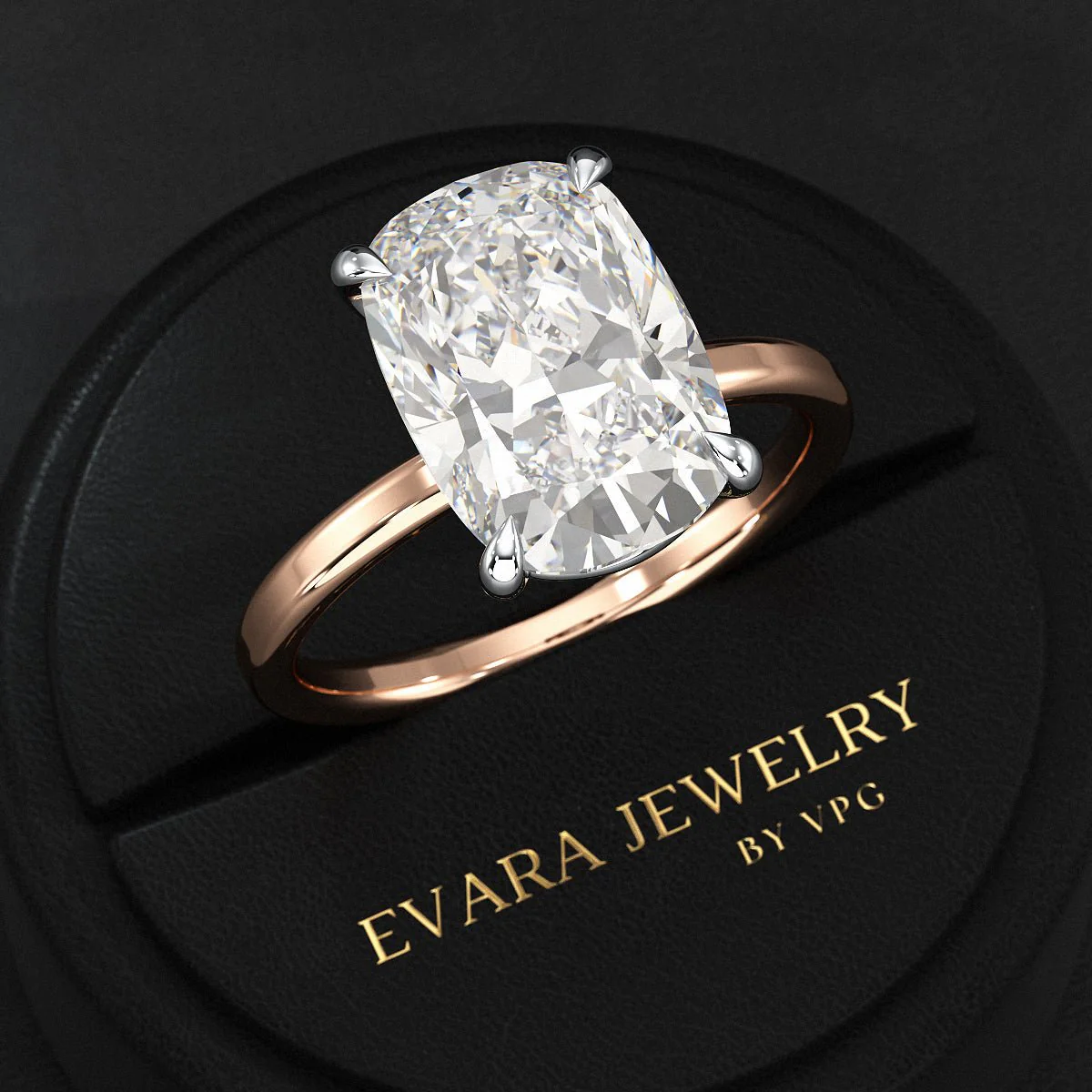 7 Carat Elongated Cushion Cut Diamond Engagement Ring - Image 10