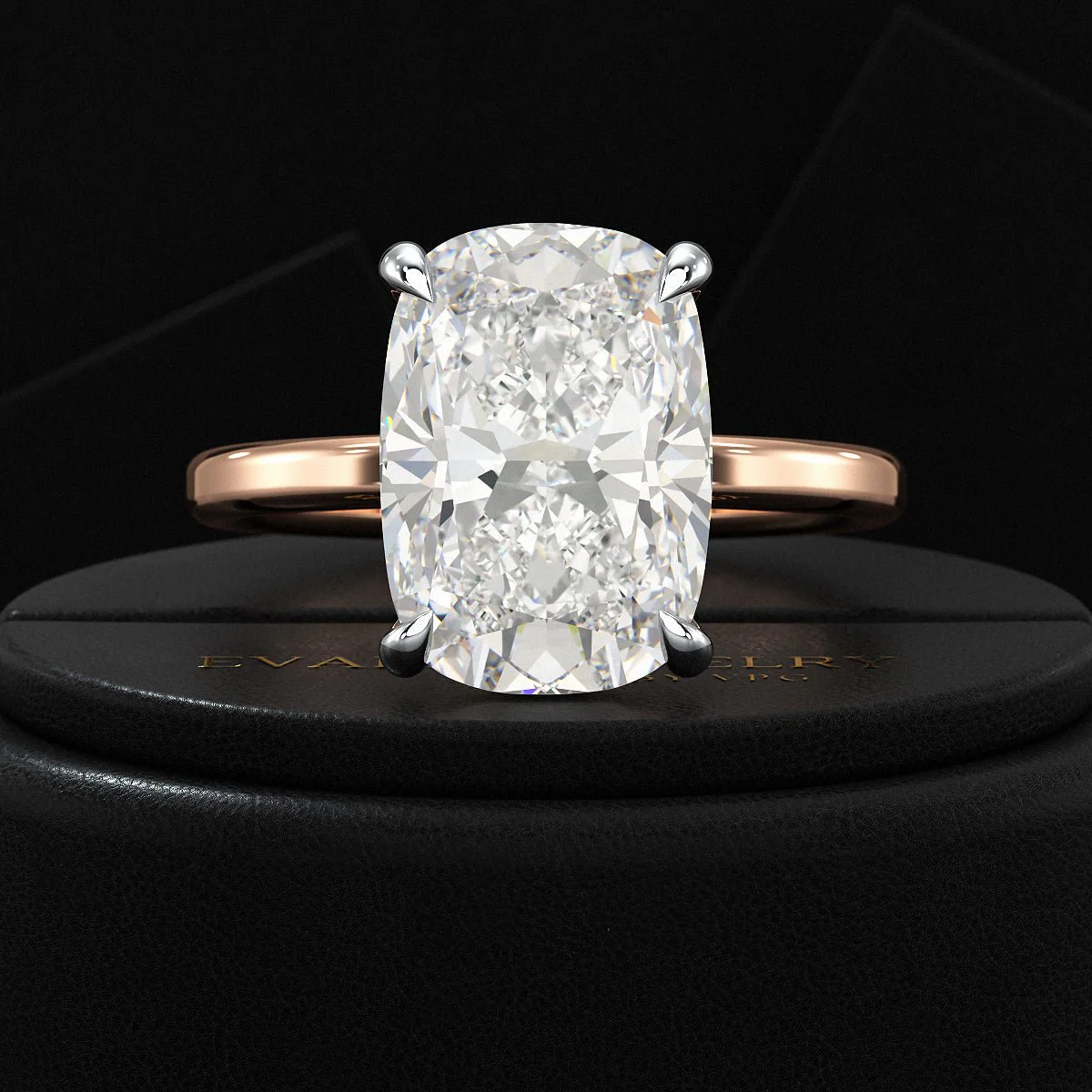 7 Carat Elongated Cushion Cut Diamond Engagement Ring - Image 11