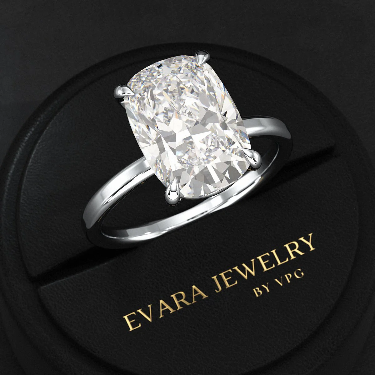 7 Carat Elongated Cushion Cut Diamond Engagement Ring - Image 12