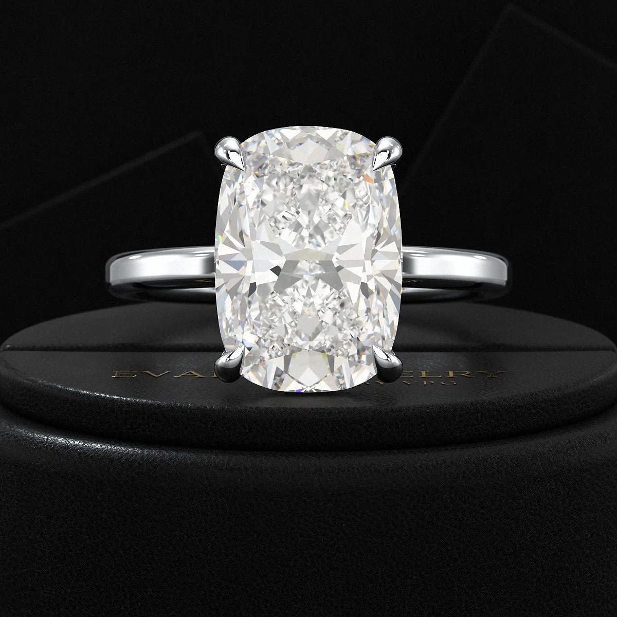 7 Carat Elongated Cushion Cut Diamond Engagement Ring - Image 13