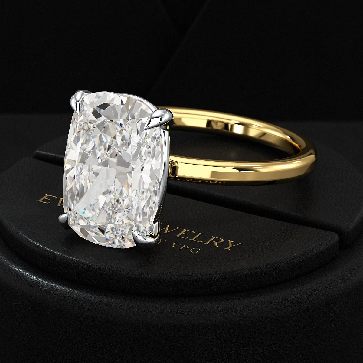 7 Carat Elongated Cushion Cut Diamond Engagement Ring - Image 7