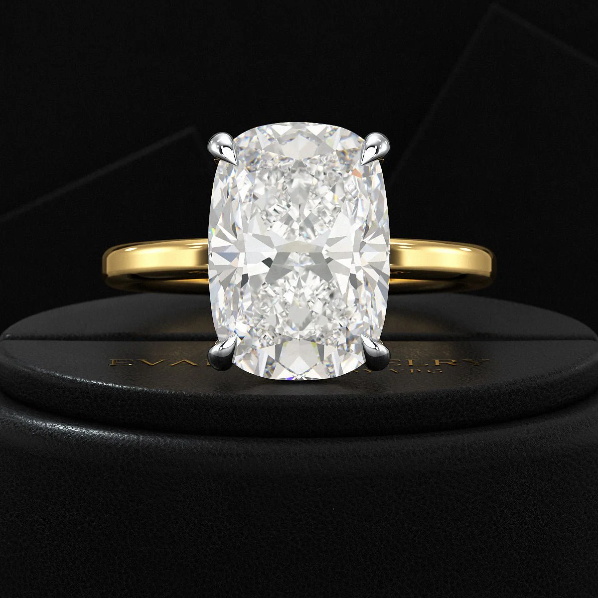 7 Carat Elongated Cushion Cut Diamond Engagement Ring - Image 8