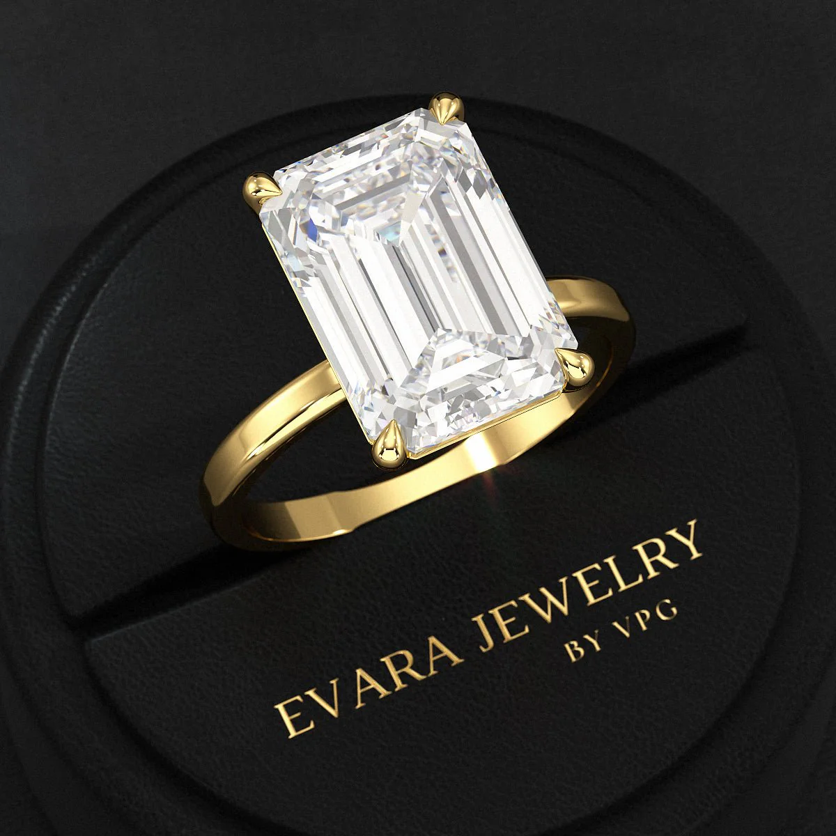 7 Carat Emerald Cut Diamond Solitaire Engagement Ring - Image 7