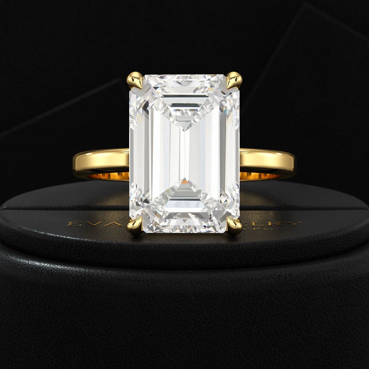 7 Carat Emerald Cut Diamond Solitaire Engagement Ring - Image 8