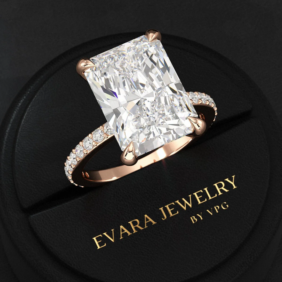 7 Carat Radiant Cut Diamond Engagement Ring - Image 6