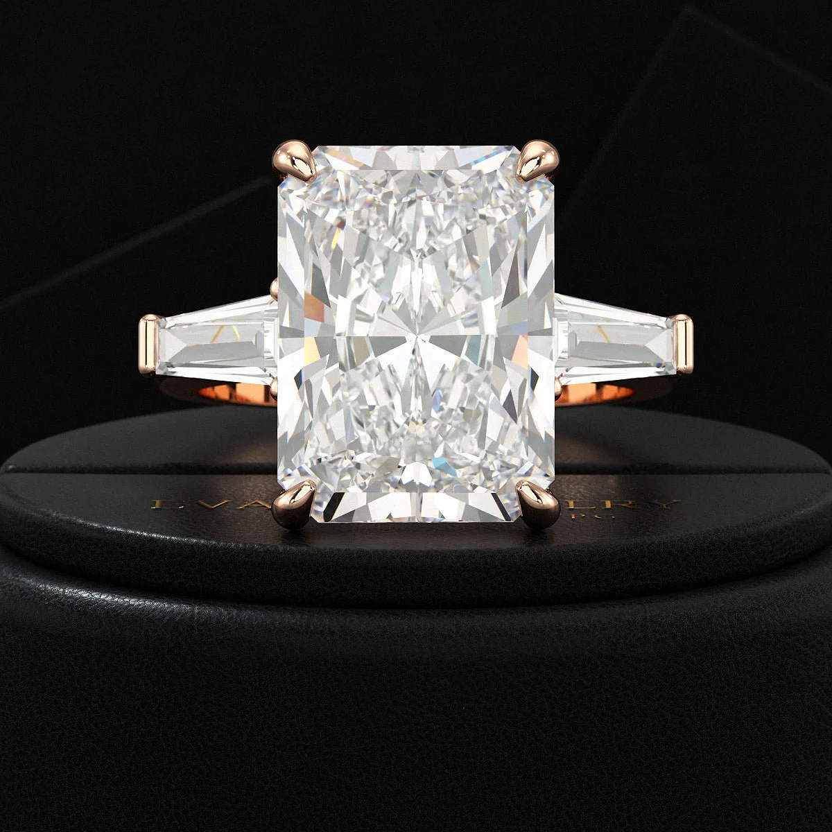 7 Carat Radiant Cut Diamond Three Stone Engagement Ring - Image 7