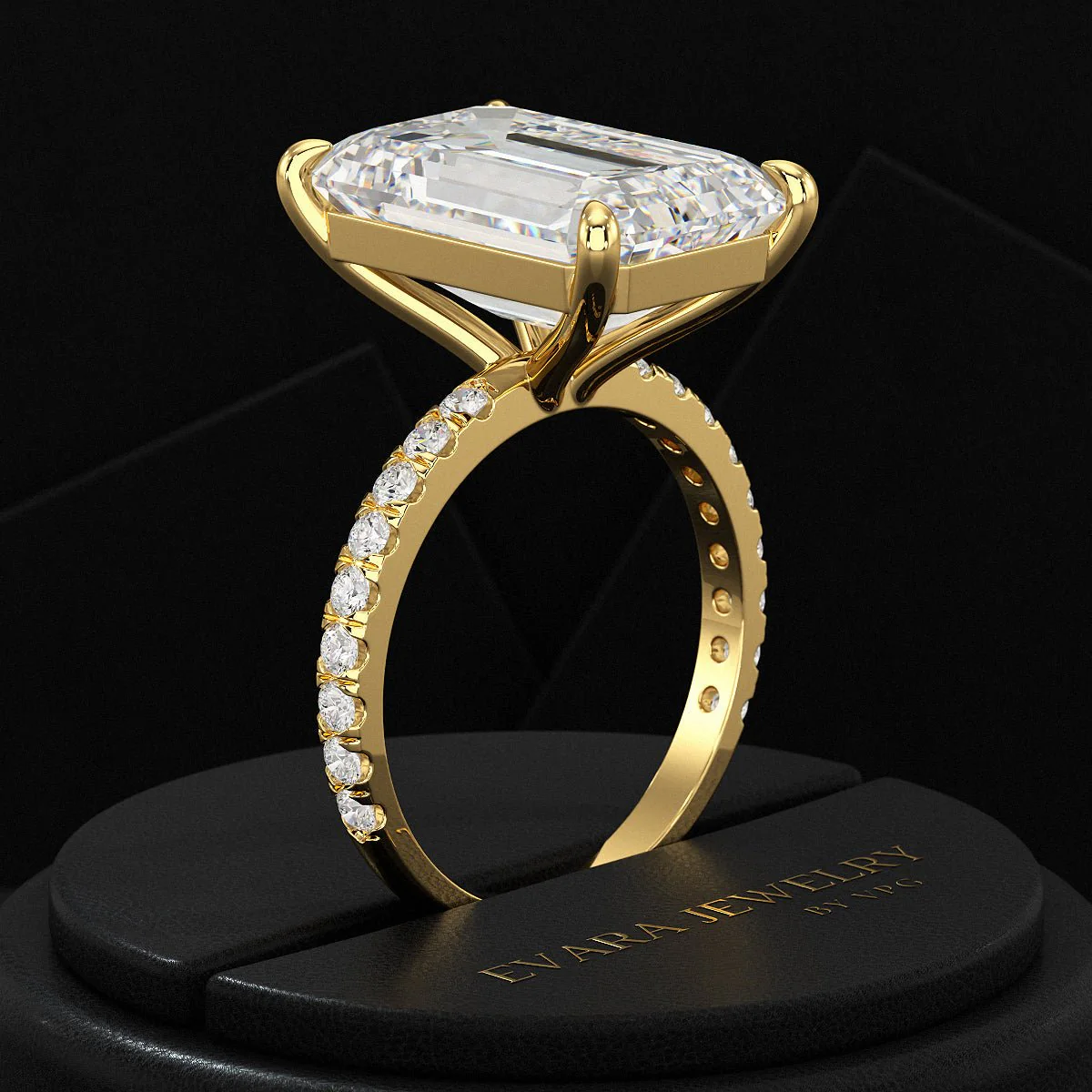 8 Carat Emerald Cut Diamond Engagement Ring - Image 10