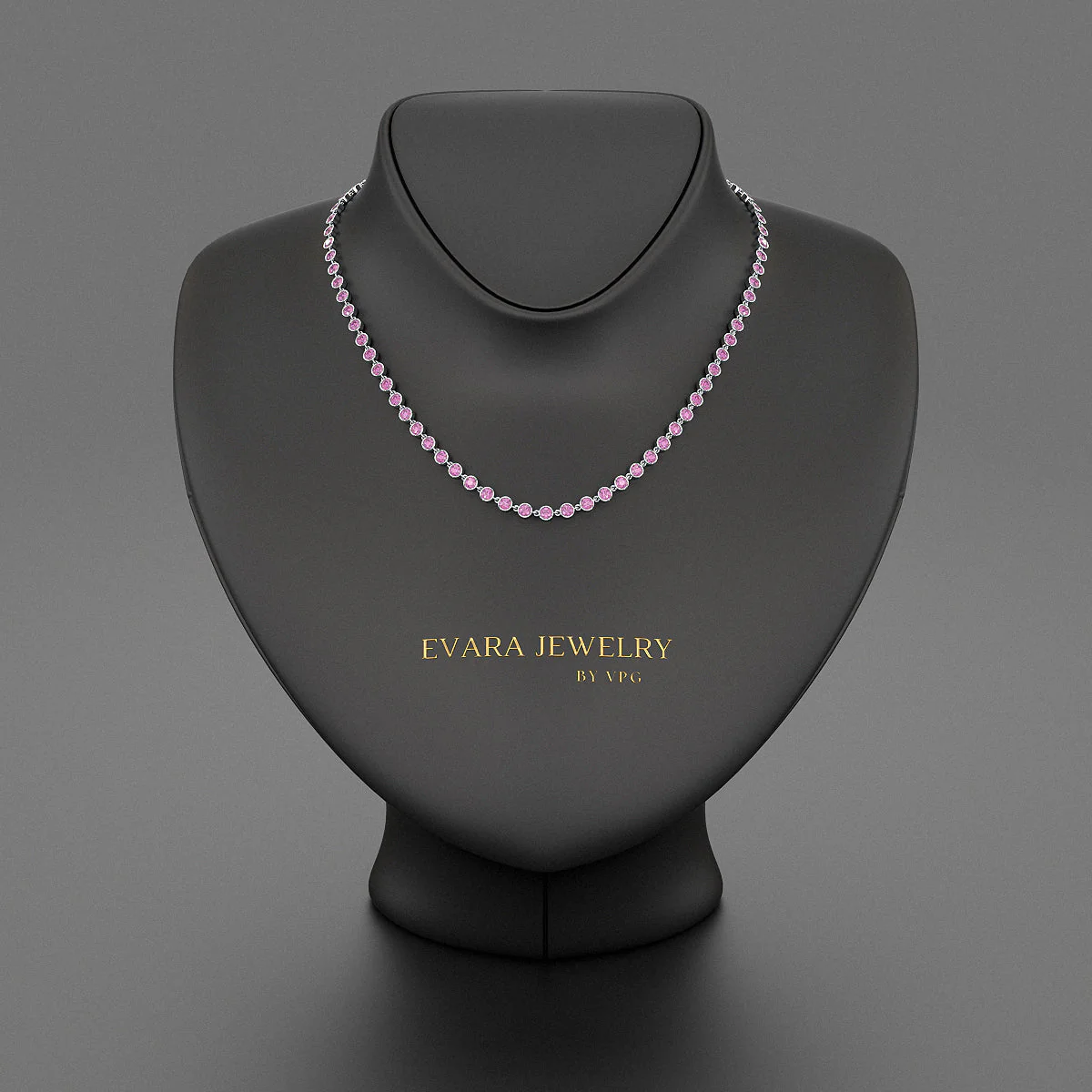 9.14 Carats Natural Pink Sapphire Choker Necklace in 14K Gold - Image 8
