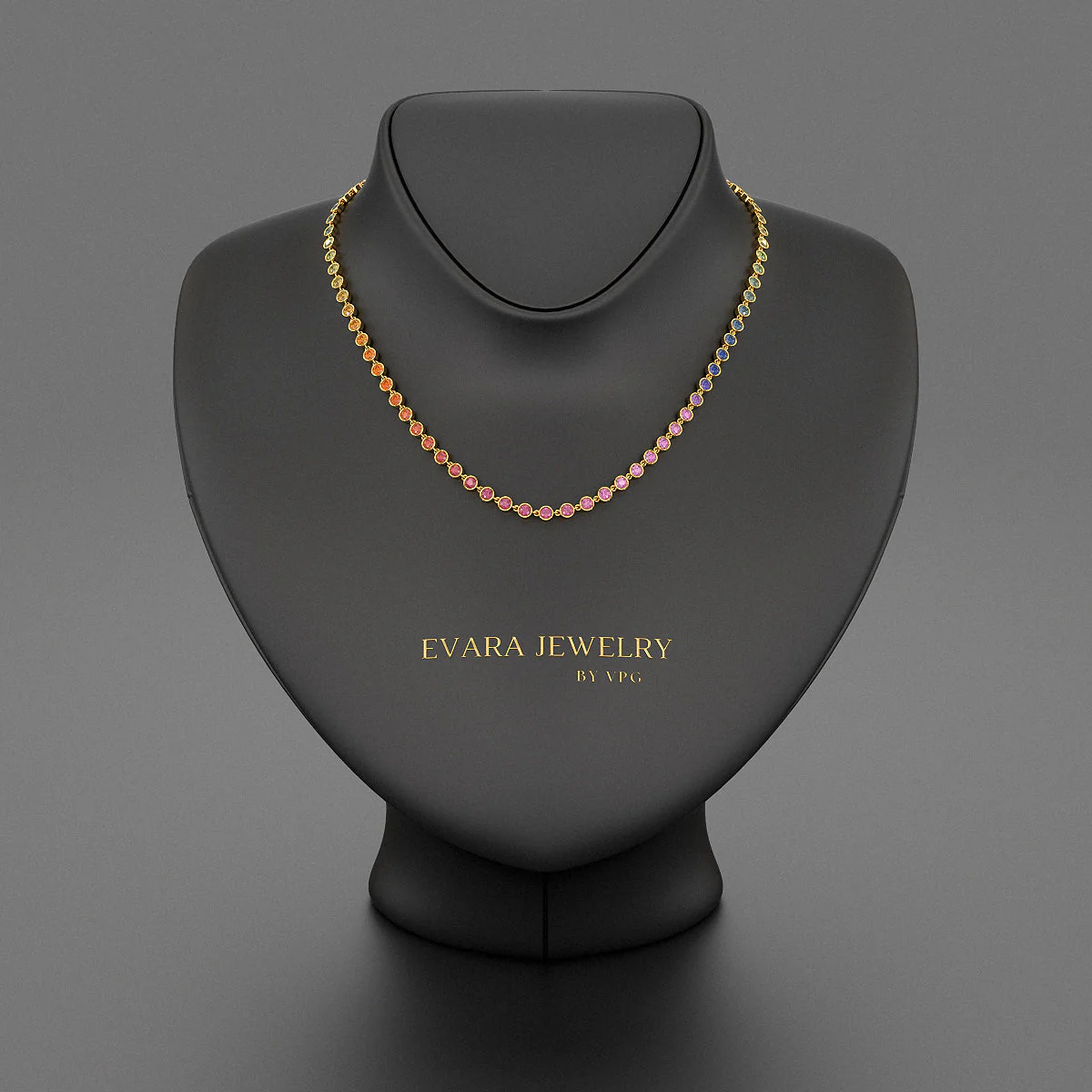 9.20 Carats Natural Rainbow Sapphire Necklace in 14K Gold - Image 4