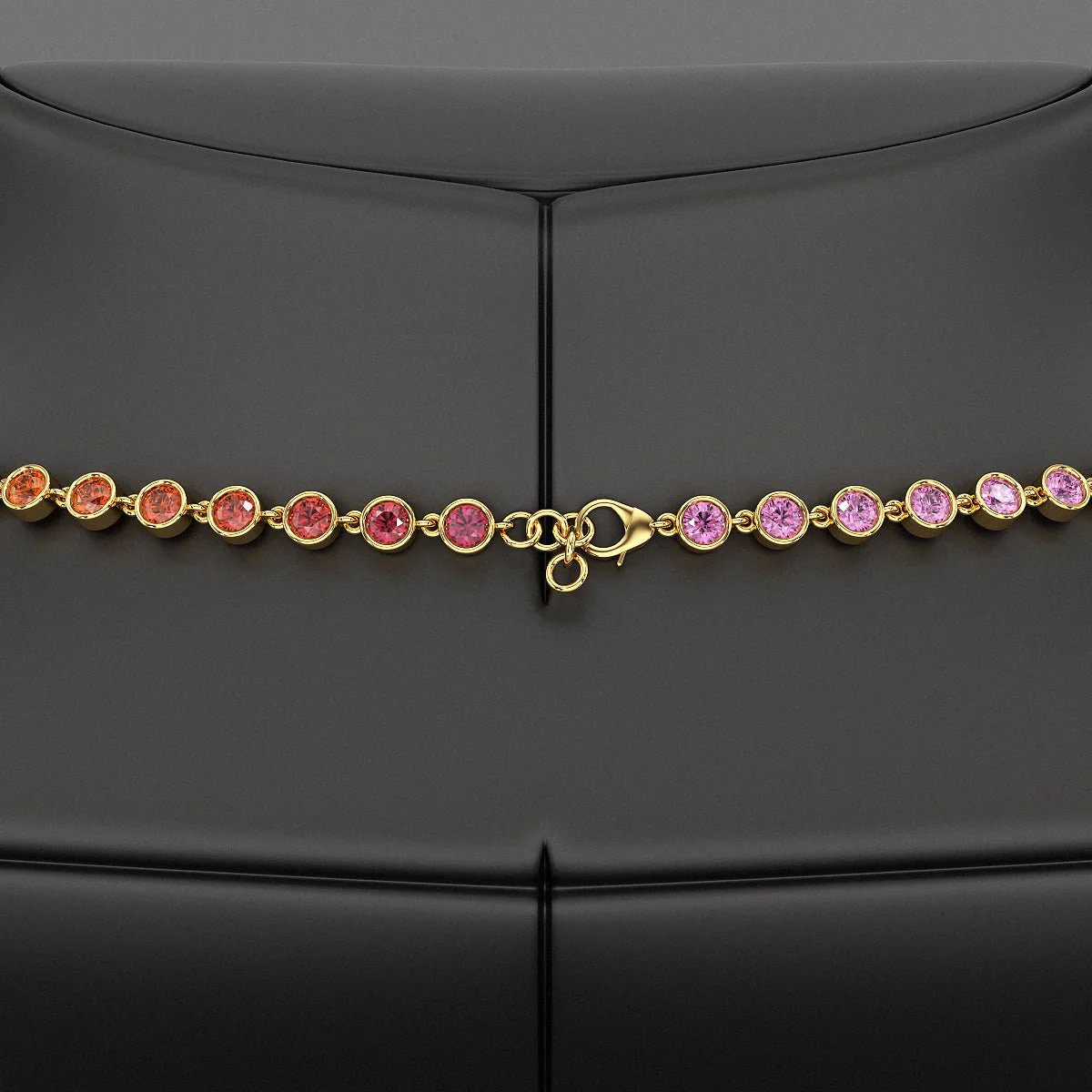 9.20 Carats Natural Rainbow Sapphire Necklace in 14K Gold - Image 5