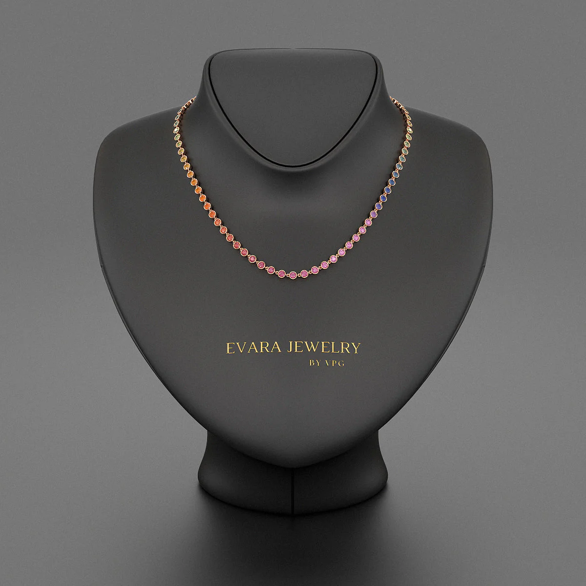 9.20 Carats Natural Rainbow Sapphire Necklace in 14K Gold - Image 6