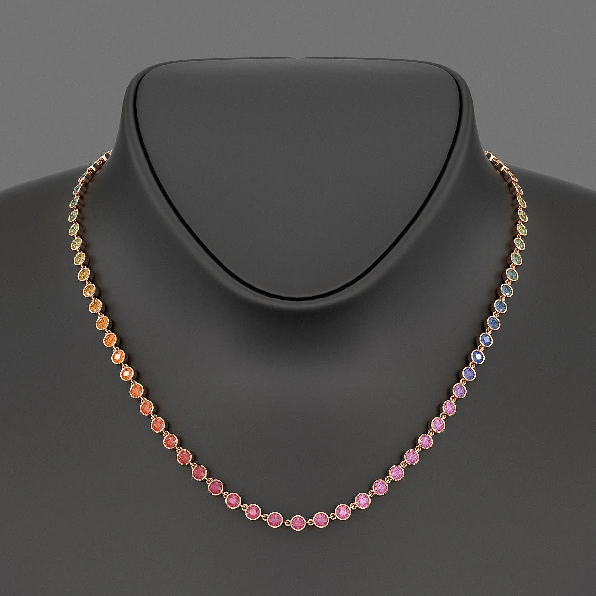 9.20 Carats Natural Rainbow Sapphire Necklace in 14K Gold - Image 7