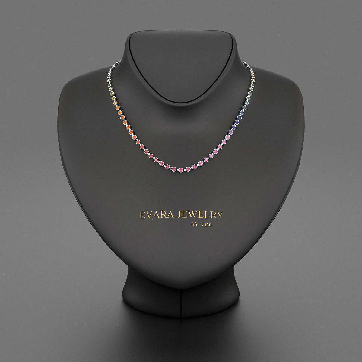 9.20 Carats Natural Rainbow Sapphire Necklace in 14K Gold - Image 8