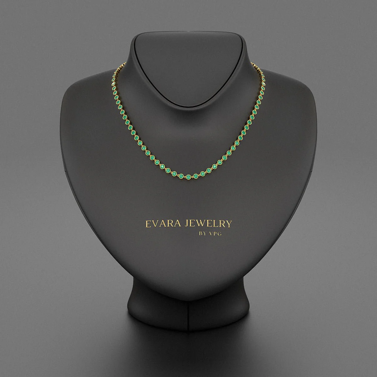 9.36 Carats Natural Emerald Choker Necklace in 14K Gold - Image 4