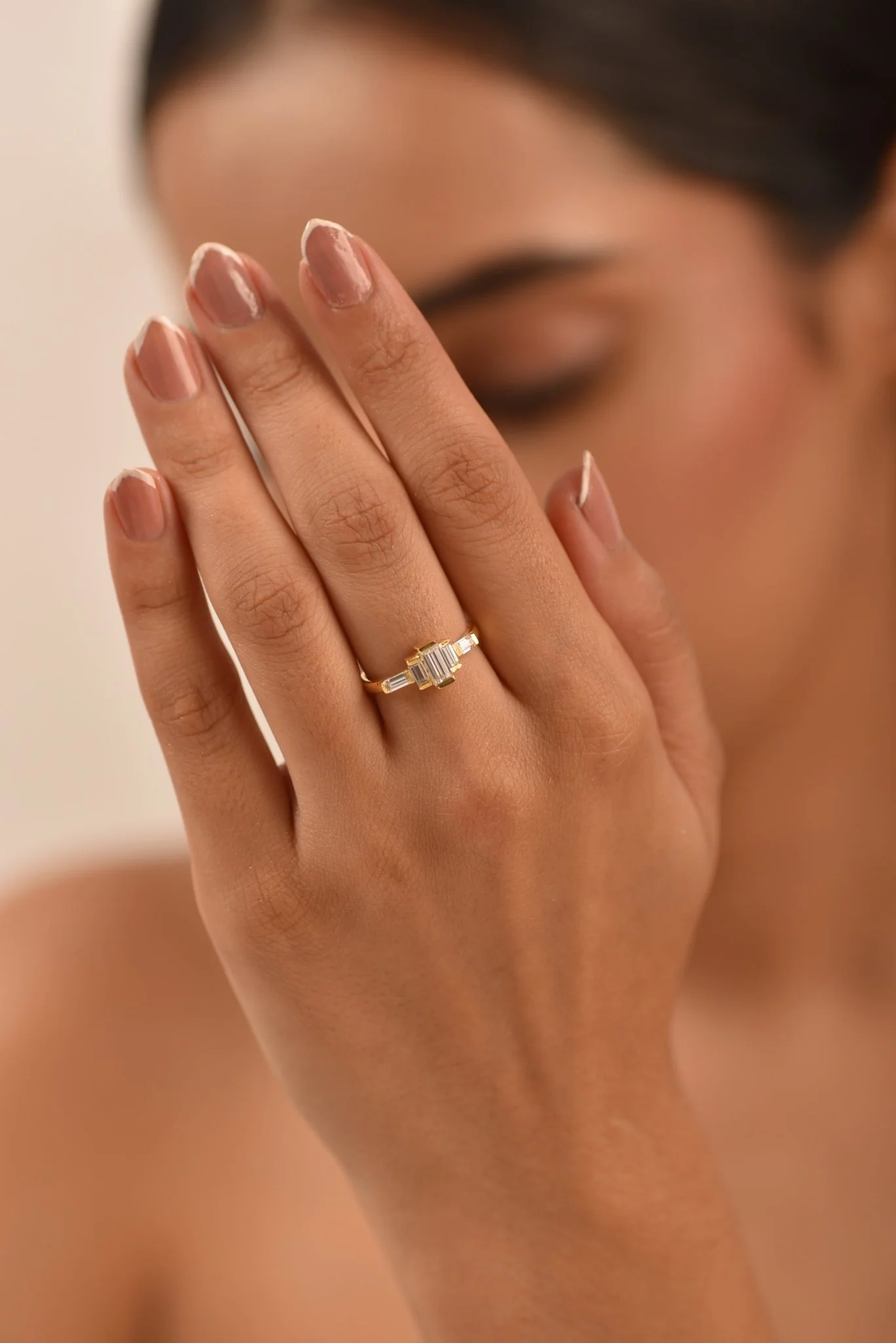 Art Deco Baguette Diamond 5 Stone Statement Ring - Image 2