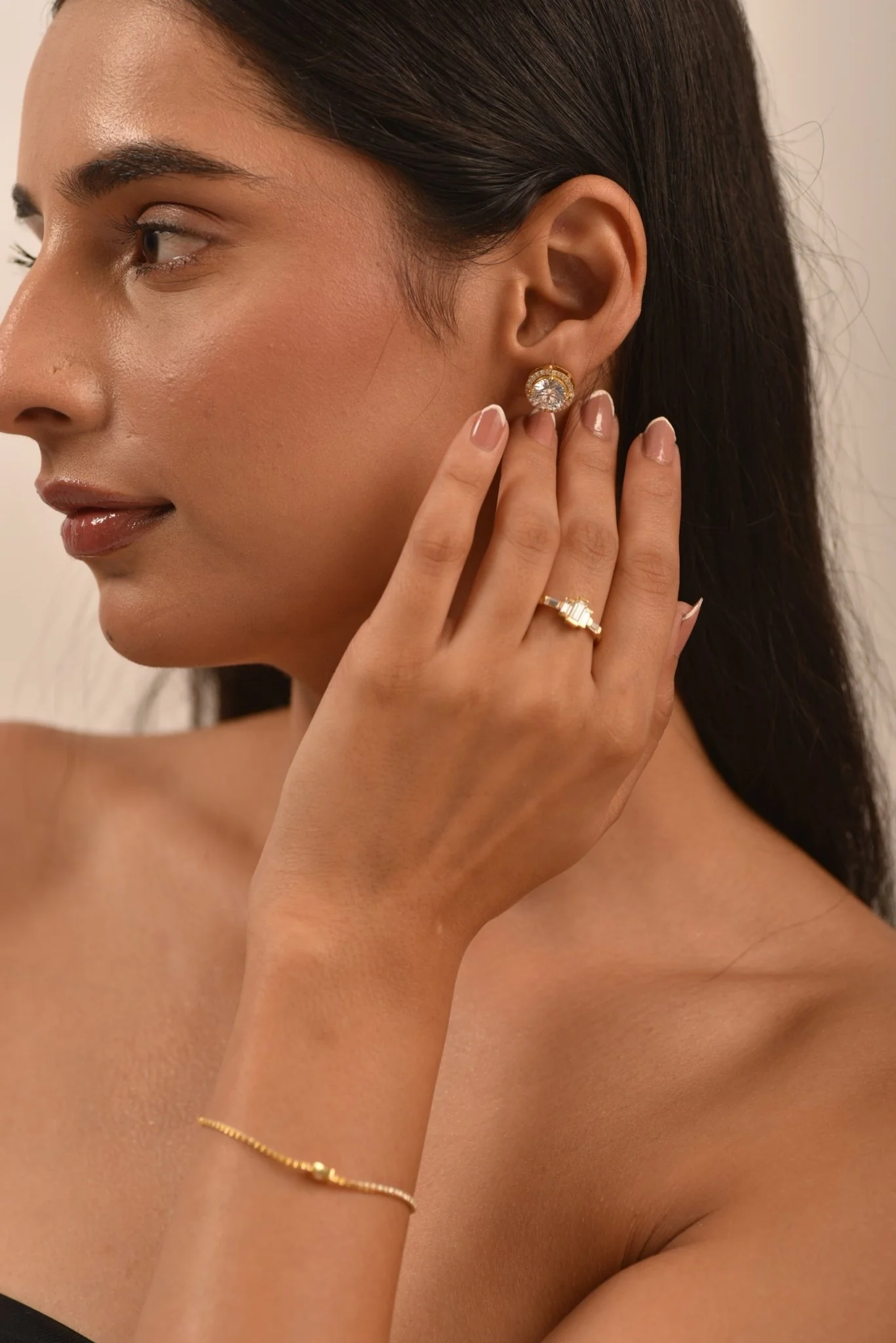 Art Deco Baguette Diamond 5 Stone Statement Ring - Image 9