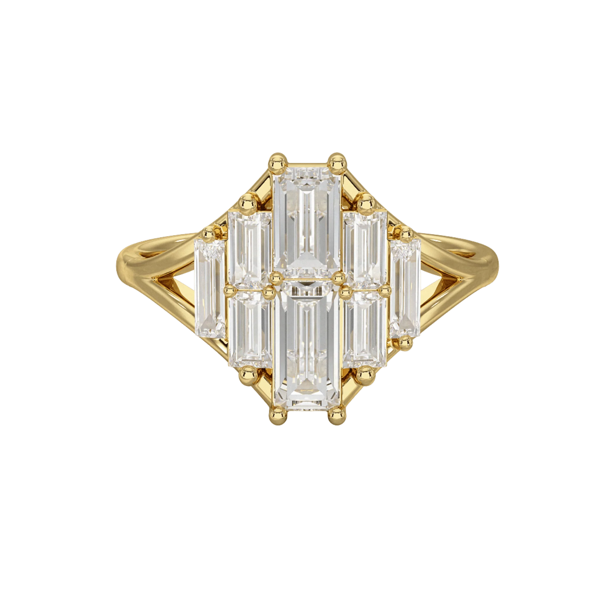 Baguette Cluster Diamond Ring