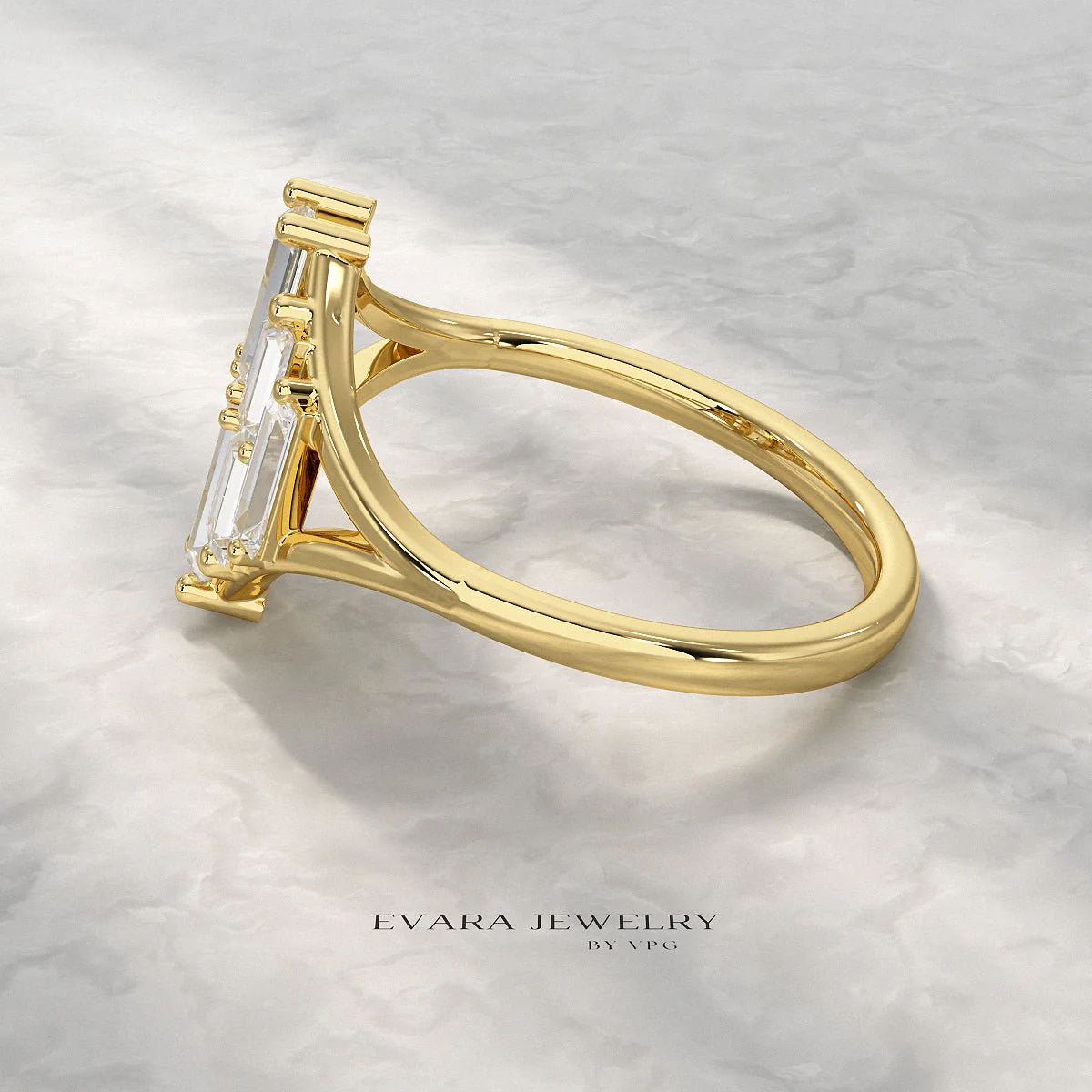 Baguette Cluster Diamond Ring - Image 11