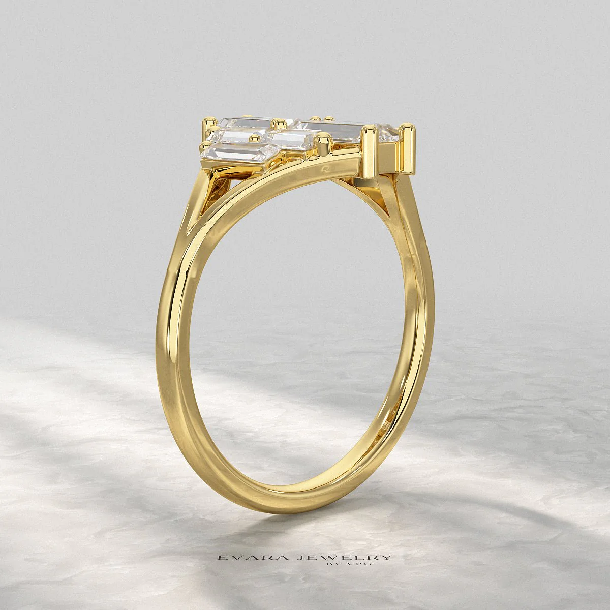 Baguette Cluster Diamond Ring - Image 12