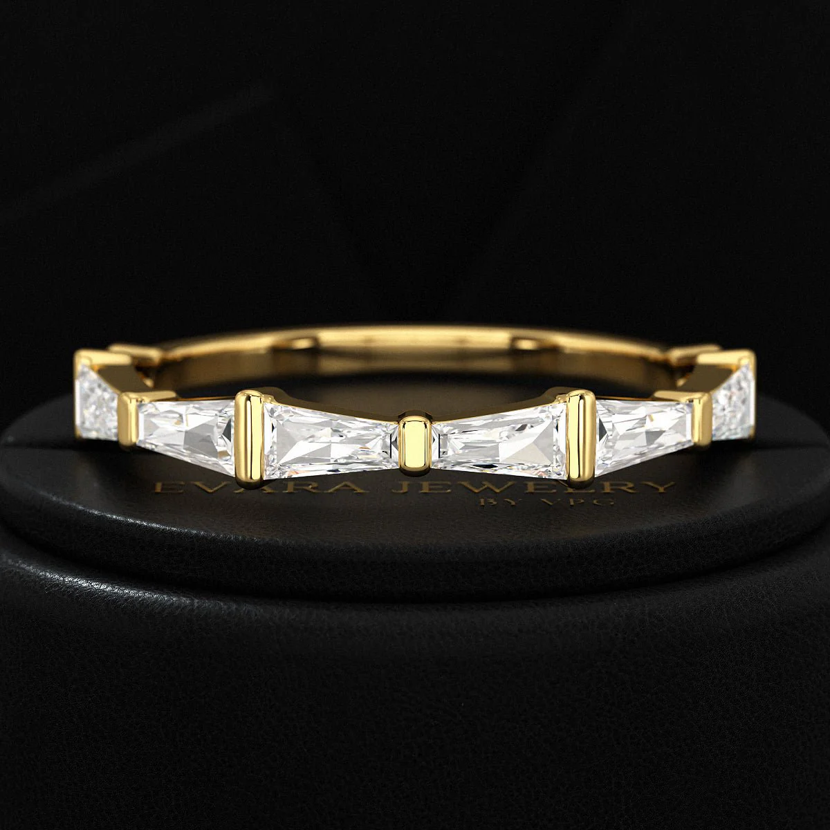 Baguette Cut Diamond Unique Wedding Stacking Band - Image 4