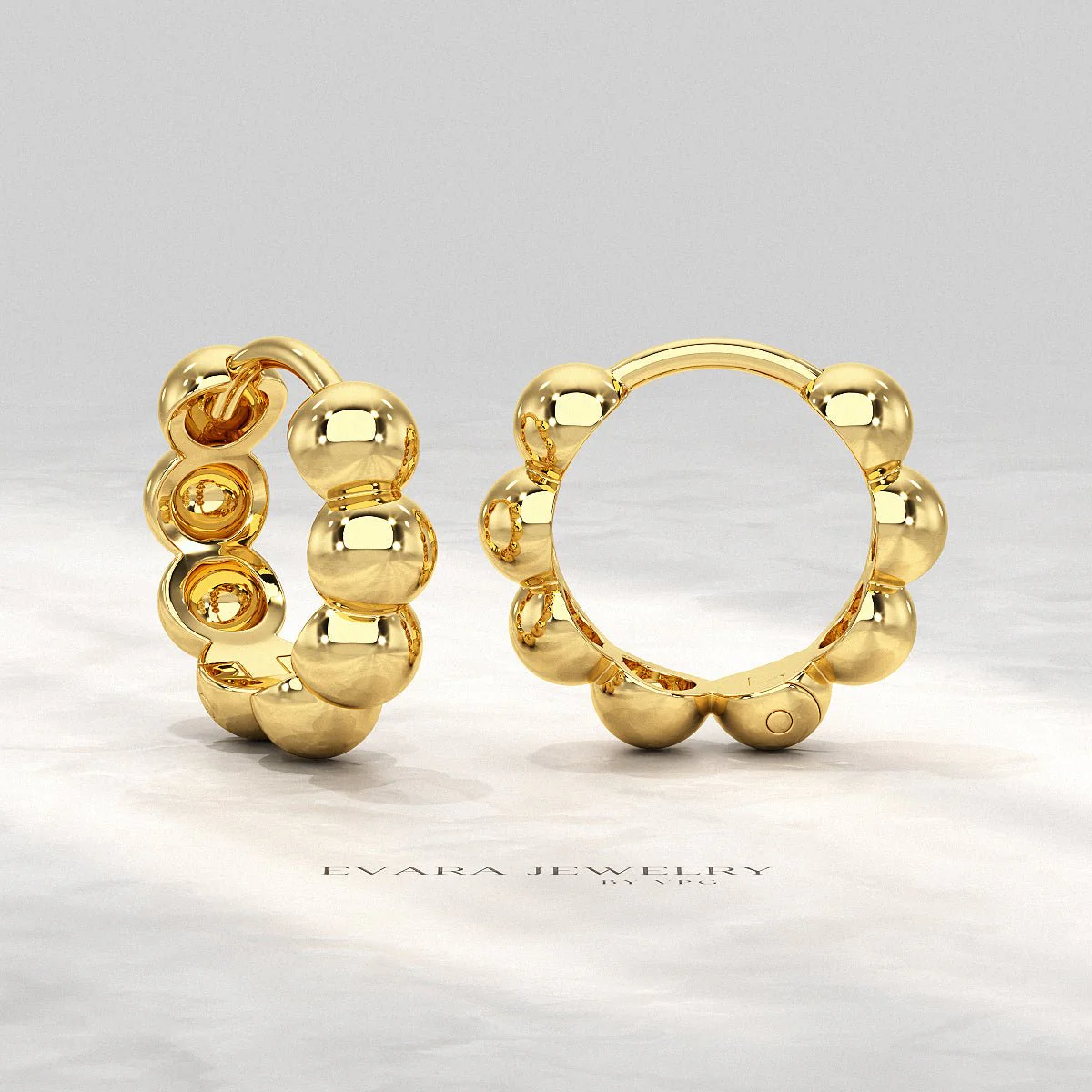 Bold Bubble Bead Hoop Earrings - Image 10