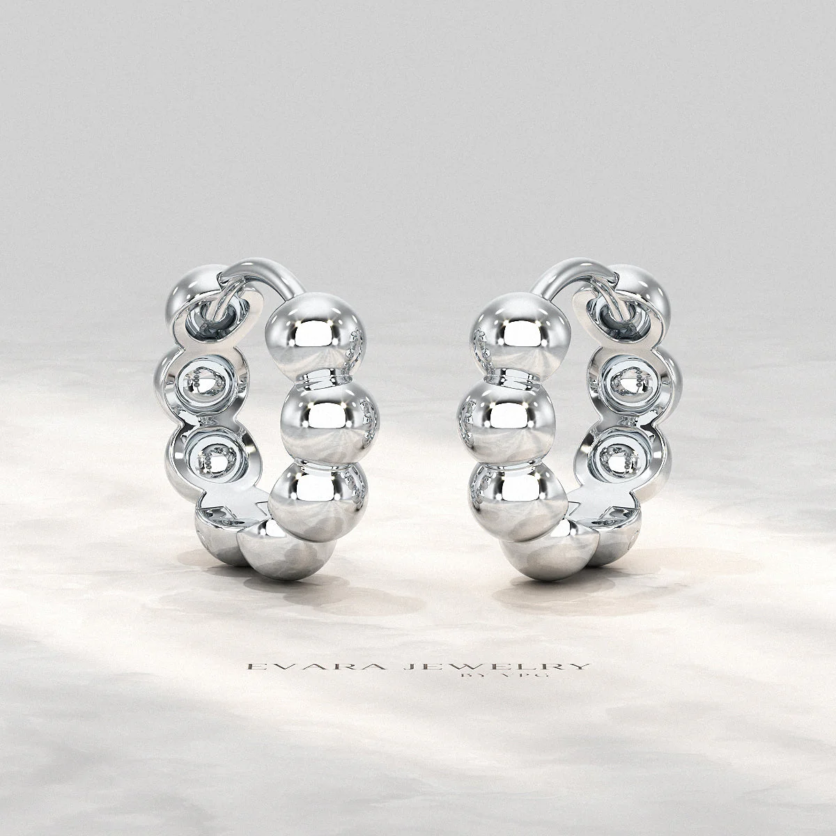 Bold Bubble Bead Hoop Earrings - Image 12