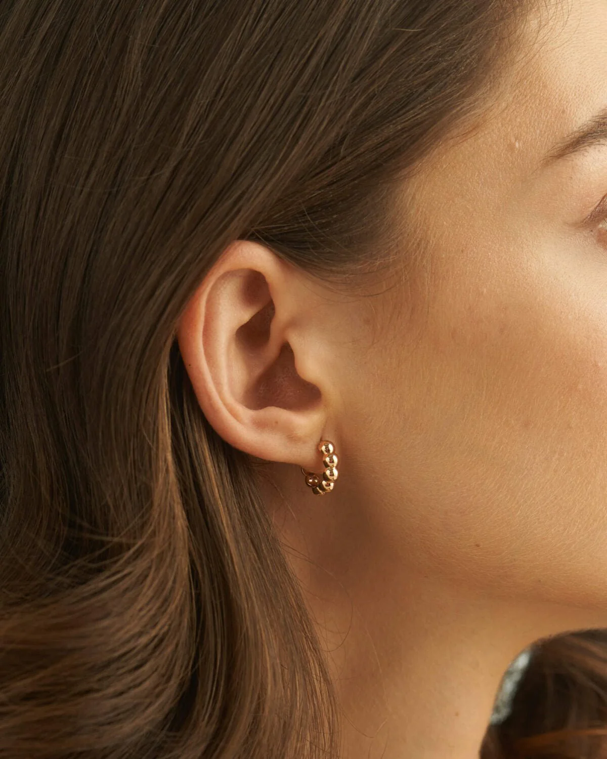 Bold Bubble Bead Hoop Earrings - Image 4