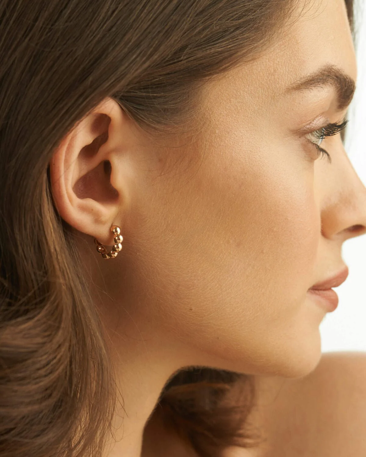 Bold Bubble Bead Hoop Earrings - Image 5