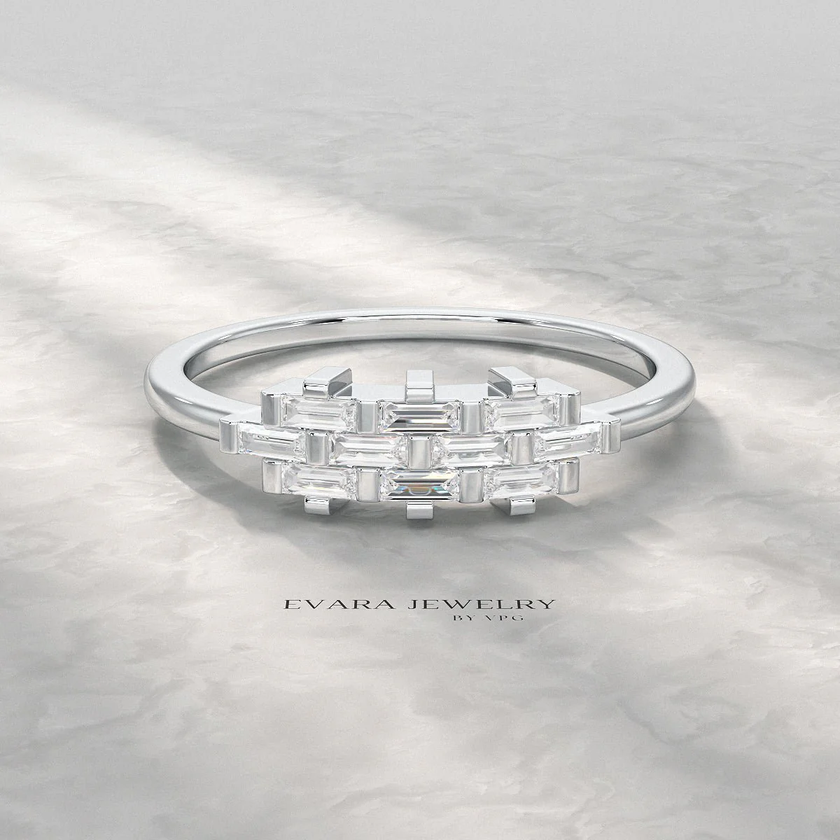 Checkboard Diamond Baguette Ring - Image 11