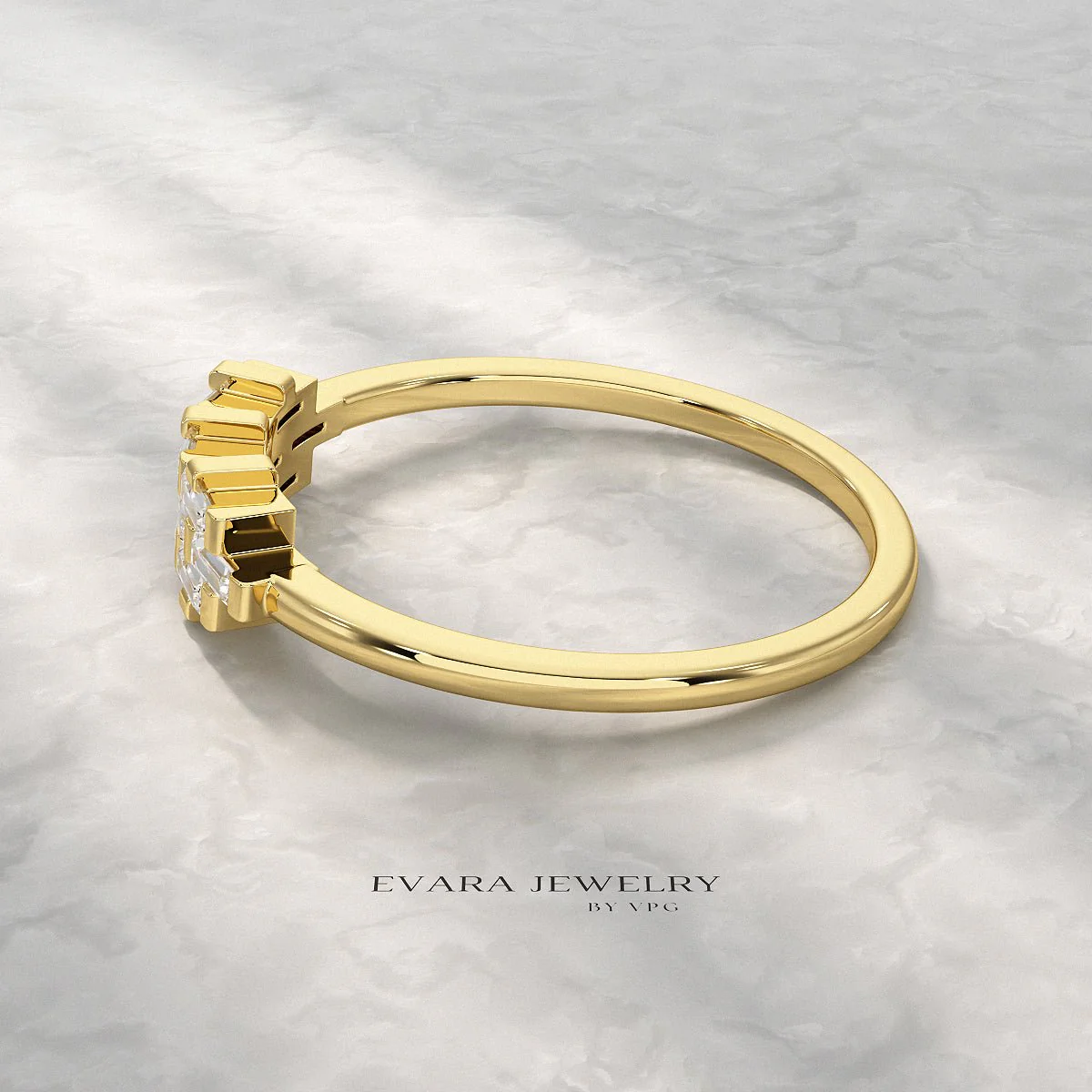 Checkboard Diamond Baguette Ring - Image 13