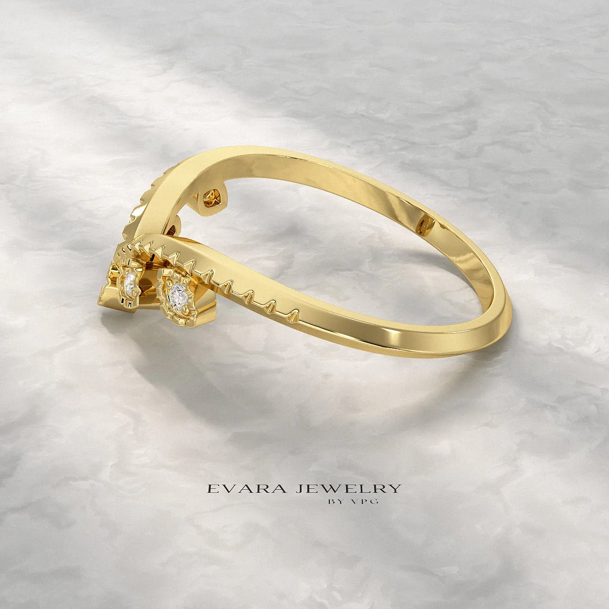 Chevron Nature Insipred Twig Stacking Ring - Image 10