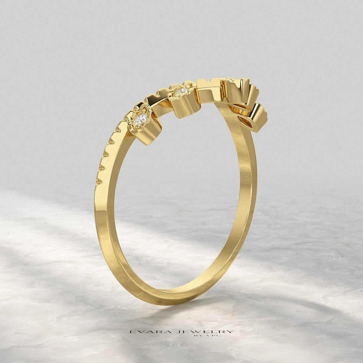 Chevron Nature Insipred Twig Stacking Ring - Image 8