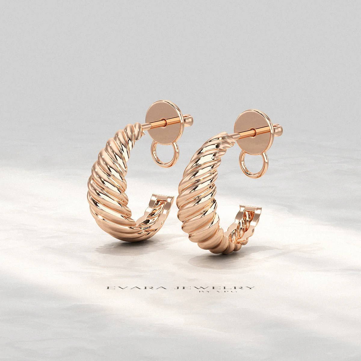 Chunky Twisted Gold Hoop Earrings for Women - Image 11